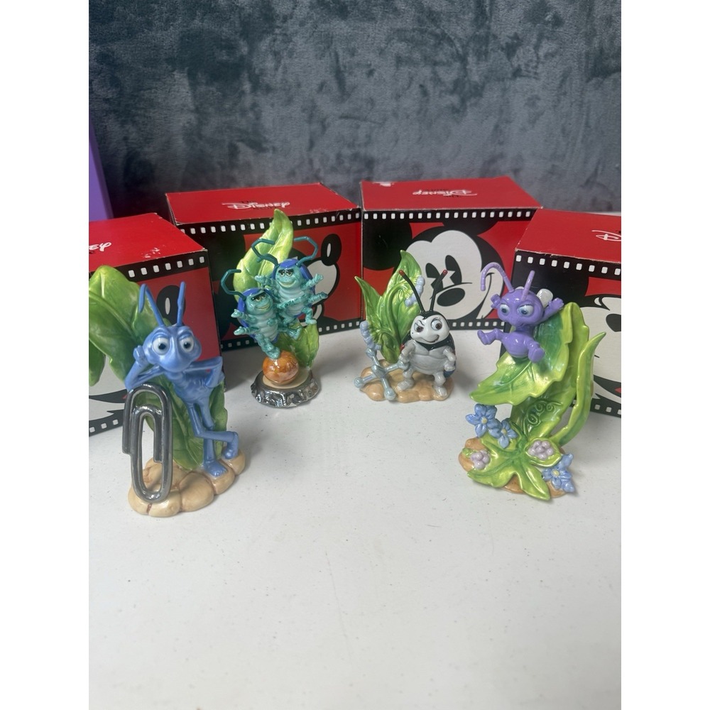 RARE Vtg Disney A Bugs Life porcelain figurine set of 4 characters With Boxes